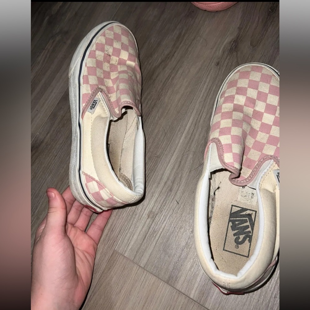 Pink checkered Vans